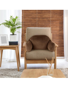 Almohada Lumbar MABOZOO Cuña 90x32x19 cm Marrón 2