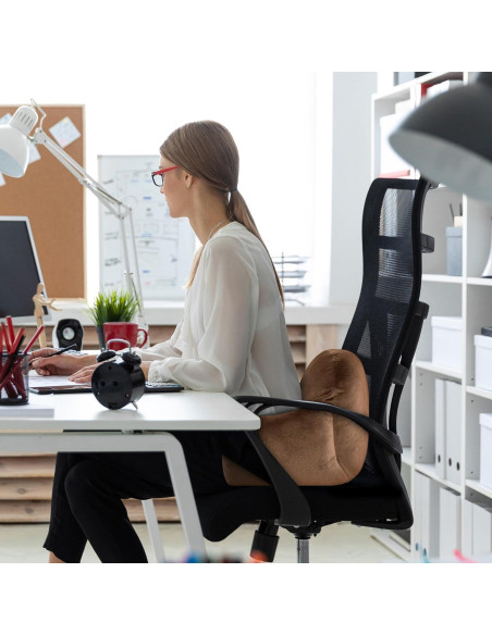 Almohada Lumbar MABOZOO Cuña 90x32x19 cm Marrón