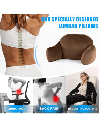 Almohada Lumbar MABOZOO Cuña 90x32x19 cm Marrón