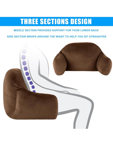 Almohada Lumbar MABOZOO Cuña 90x32x19 cm Marrón