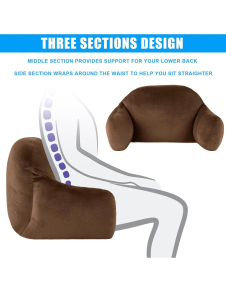 Almohada Lumbar MABOZOO Cuña 90x32x19 cm Marrón