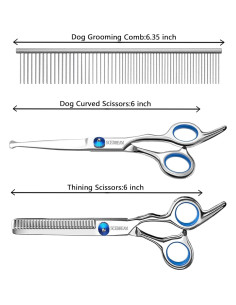 Kit de Tijeras para Perros SCEDREAM 3 en 1 Acero Inoxidable 2