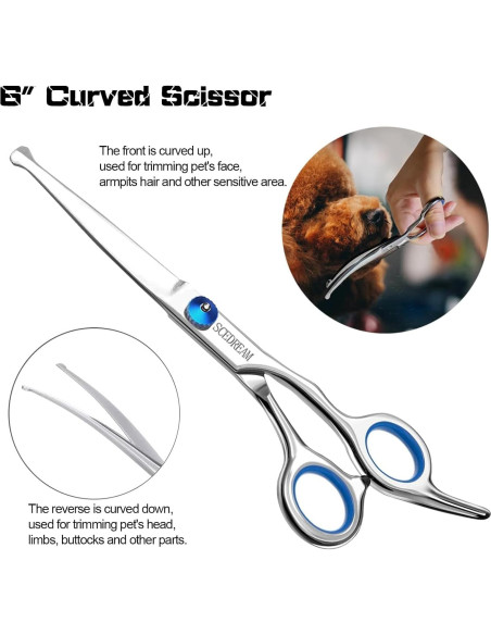Kit de Tijeras para Perros SCEDREAM 3 en 1 Acero Inoxidable