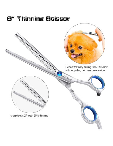 Kit de Tijeras para Perros SCEDREAM 3 en 1 Acero Inoxidable