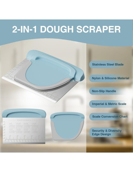 Set de Raspador de Masa Matscover Azul - Acero Inoxidable