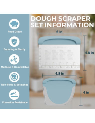Set de Raspador de Masa Matscover Azul - Acero Inoxidable