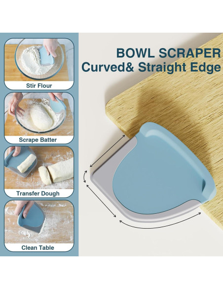 Set de Raspador de Masa Matscover Azul - Acero Inoxidable