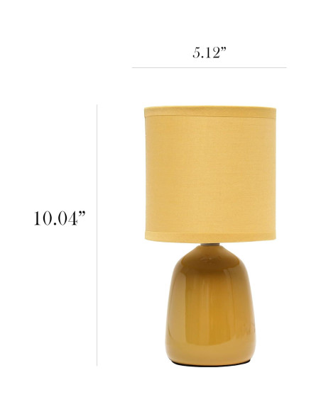 Lámpara de Mesa Simple Designs LT1134-MST Cerámica 25.5 cm Amarillo Mostaza