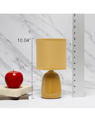 Lámpara de Mesa Simple Designs LT1134-MST Cerámica 25.5 cm Amarillo Mostaza