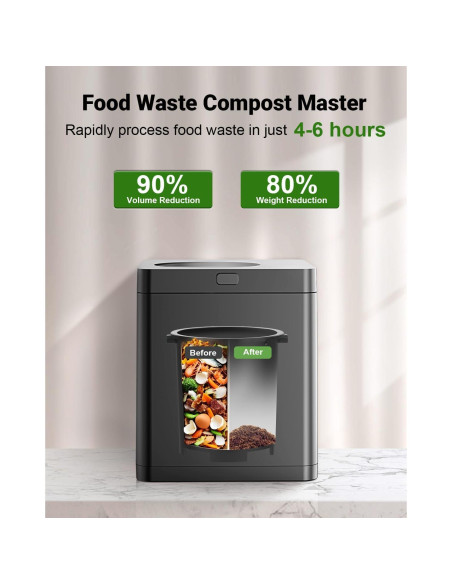 Compostador Eléctrico Growell 2.5L Sin Olores con Pantalla LED