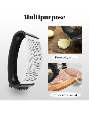 Prensa de Ajo YONHTUTU Acero Inoxidable con Pelador y Cepillo
