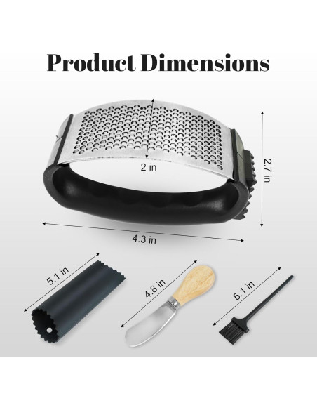 Prensa de Ajo YONHTUTU Acero Inoxidable con Pelador y Cepillo