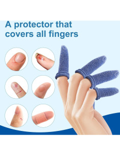 Protectores de Dedos Dimora - Paquete de 60 Unidades Mediano Azul 2