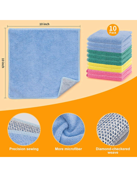 Paño de limpieza de microfibra Inkhut 10 unidades 25.4x25.4cm