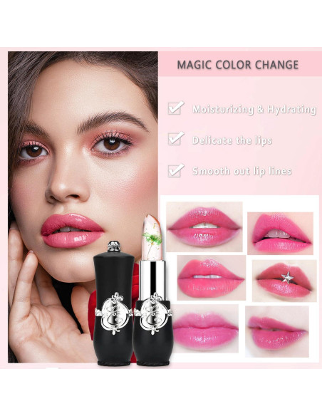 Bálsamo Labial de Gel Firstfly 6 Piezas Cambio de Color