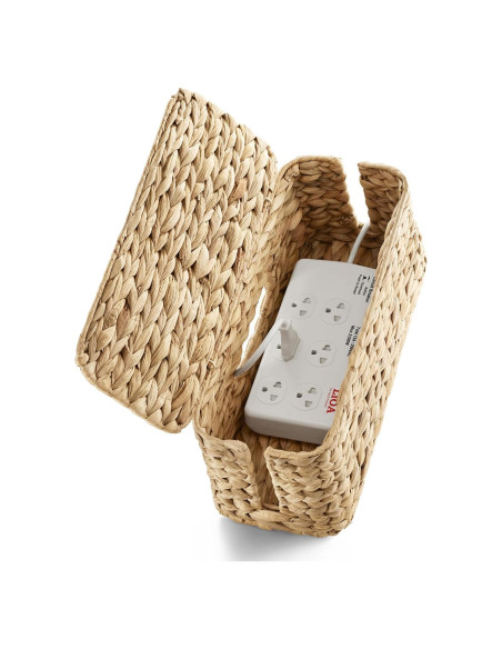 Caja Organizadora de Cables Tidita - Mimbre Natural 38.1x15.2 cm