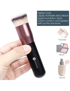 Brocha de Maquillaje Kabuki KINGMAS Punta Plana 14cm 2