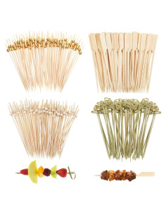 1000 Palillos de Cóctel de Bambú 12cm para Aperitivos Elegantes