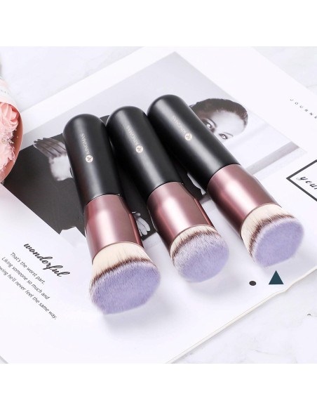 Brocha de Maquillaje Kabuki KINGMAS Punta Plana 14cm