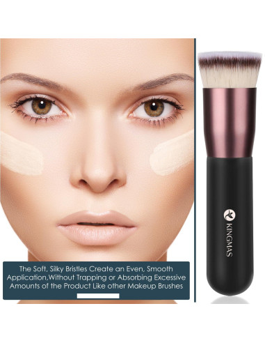 Brocha de Maquillaje Kabuki KINGMAS Punta Plana 14cm