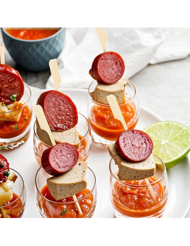 1000 Palillos de Cóctel de Bambú 12cm para Aperitivos Elegantes