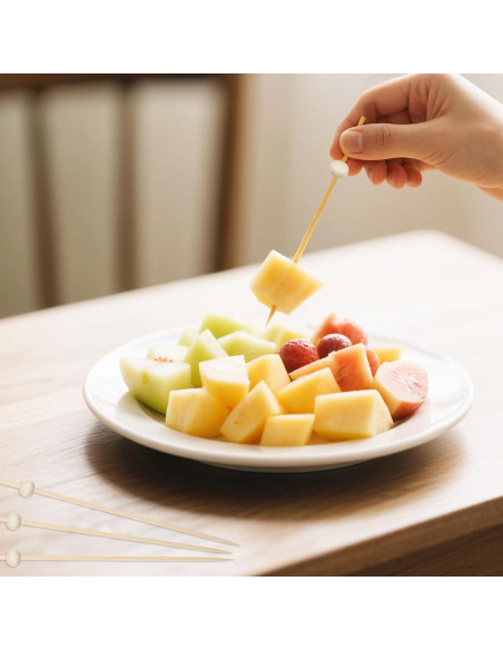 1000 Palillos de Cóctel de Bambú 12cm para Aperitivos Elegantes