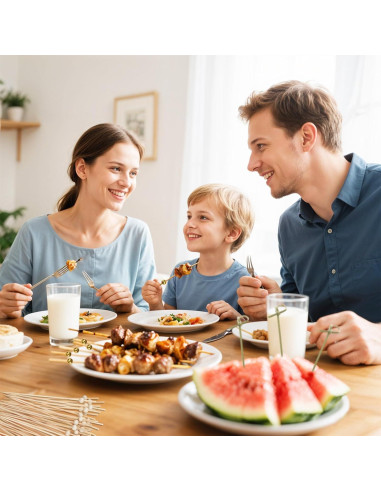 1000 Palillos de Cóctel de Bambú 12cm para Aperitivos Elegantes