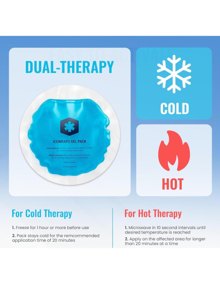 Paquete de 5 Paquetes de Gel Reutilizables ICEWRAPS para Calor y Frío