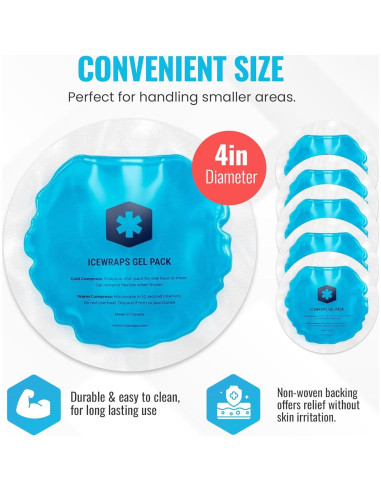 Paquete de 5 Paquetes de Gel Reutilizables ICEWRAPS para Calor y Frío