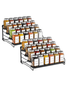 Organizador de Especias BOIVSHI 4 Niveles Metal Negro 2 Pcs