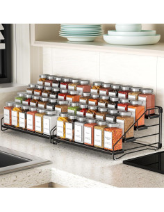 Organizador de Especias BOIVSHI 4 Niveles Metal Negro 2 Pcs 2