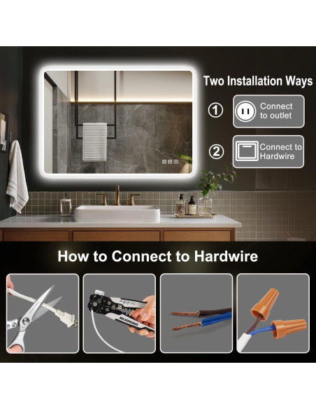 Espejo de Baño Iluminado LED S'bagno 91x61 cm Antivaho Bluetooth