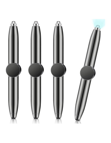 Bolígrafos Antiestrés Sabary 4 Pcs con Luz LED Negro