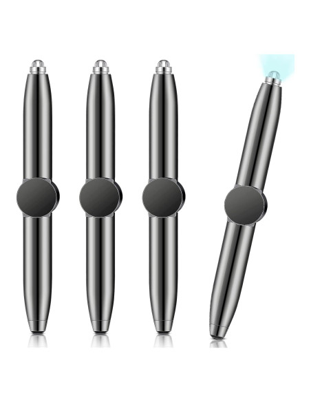 Bolígrafos Antiestrés Sabary 4 Pcs con Luz LED Negro