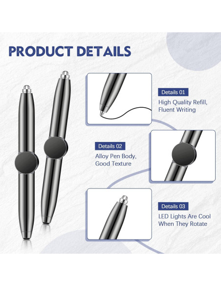 Bolígrafos Antiestrés Sabary 4 Pcs con Luz LED Negro