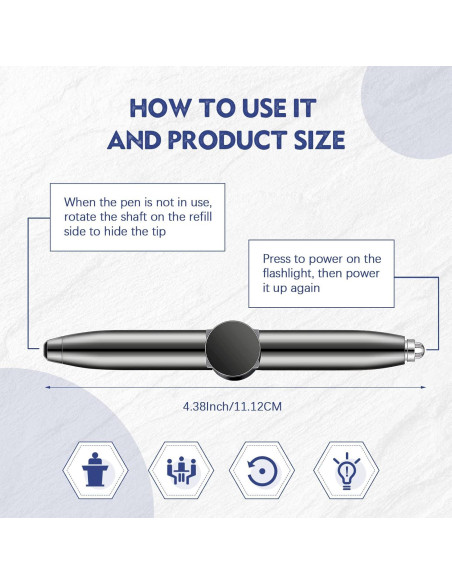 Bolígrafos Antiestrés Sabary 4 Pcs con Luz LED Negro