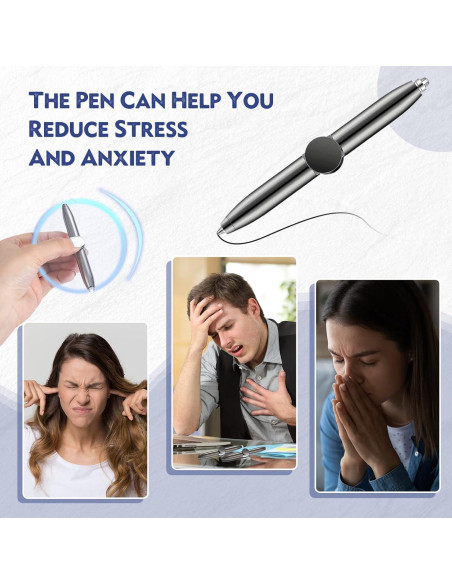 Bolígrafos Antiestrés Sabary 4 Pcs con Luz LED Negro