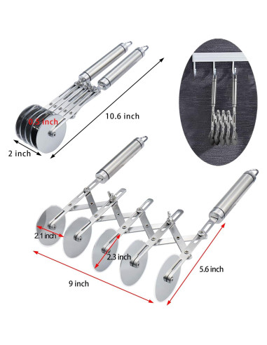 Cortador de Masa Juome de 5 Ruedas Acero Inoxidable 27 cm
