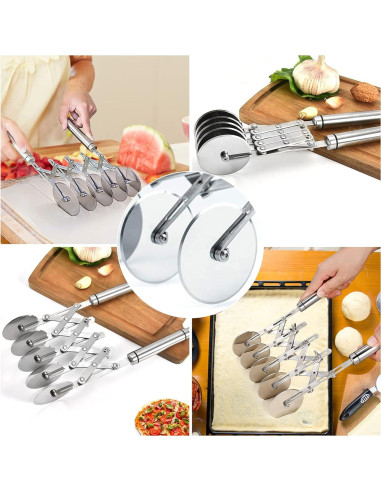 Cortador de Masa Juome de 5 Ruedas Acero Inoxidable 27 cm