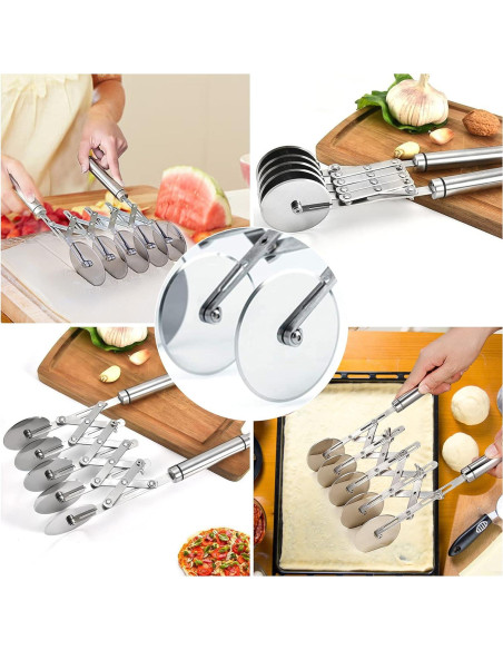 Cortador de Masa Juome de 5 Ruedas Acero Inoxidable 27 cm