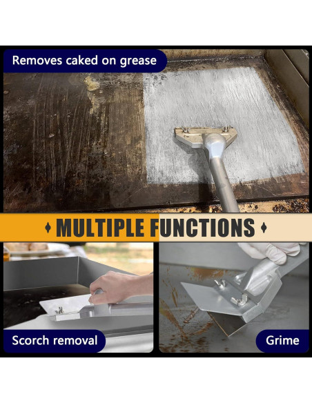 Paquete de 8 Cuchillas de Acero Inoxidable para Raspador de Parrilla - Standwme