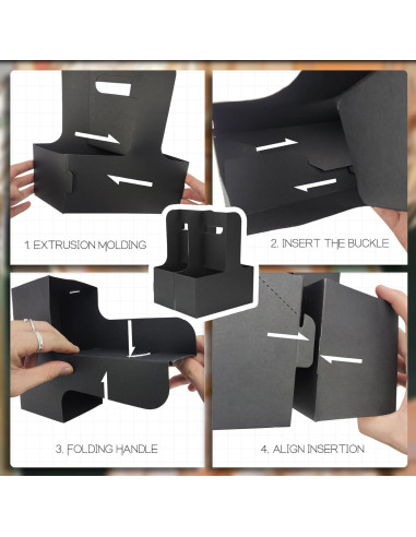 Portavasos desechables Xlong para 2 tazas, 15 unidades, negro