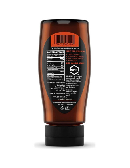 Miel Cruda Manuka Nate MGO 83+ UMF 5+ 373 g Squeeze