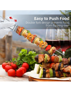 Pinchos de Acero Inoxidable Lucalda 43 cm - 6 Piezas BBQ 2