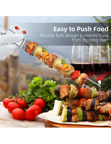 Pinchos de Acero Inoxidable Lucalda 43 cm - 6 Piezas BBQ