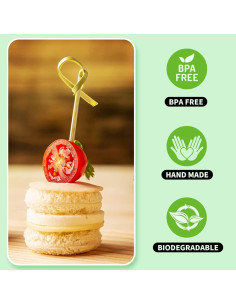 200 Palillos de Cóctel de Bambú Vicuna R 11.94 cm Decorativos 2