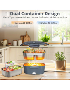 Caja de Almuerzo Eléctrica Vingud 1.5L 80W para Coche y Hogar 2