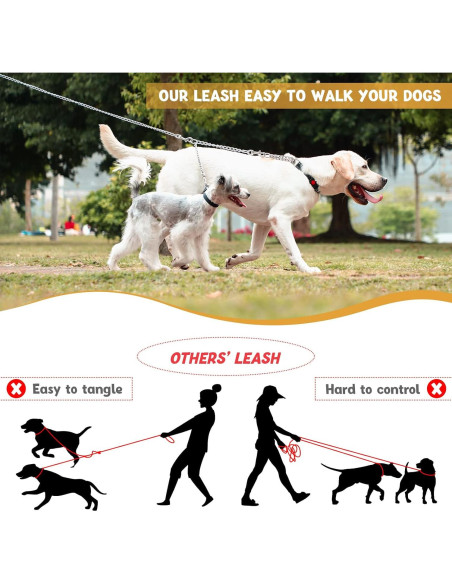 Correa Doble para Perros PETTOM XS 2.5mm 40cm Alta Resistencia