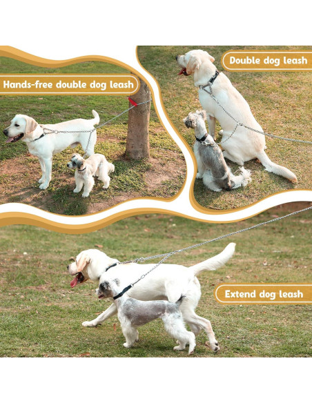 Correa Doble para Perros PETTOM XS 2.5mm 40cm Alta Resistencia