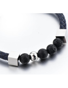 Pulsera de Piedra de Lava Mystiqs para Hombres 20.8 cm 2